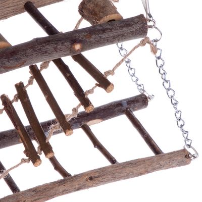 Wood Hanging Bridge for Small Pets size: 27 x 7 x 17 cm (L x W x H)