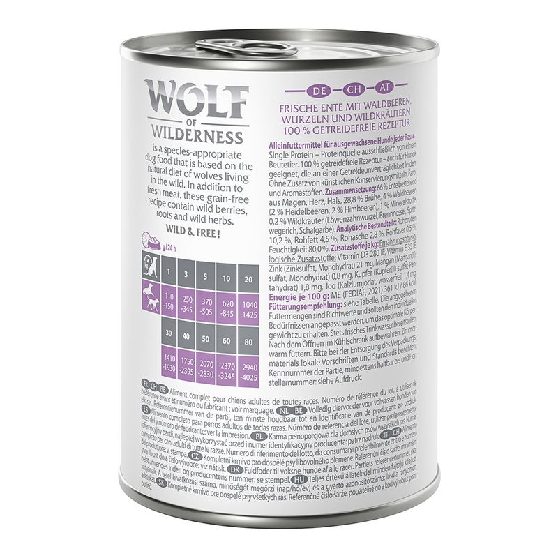 Wolf of Wilderness Adult Single Protein 6 x 400g Mixed Pack 1 (3 Varieties)