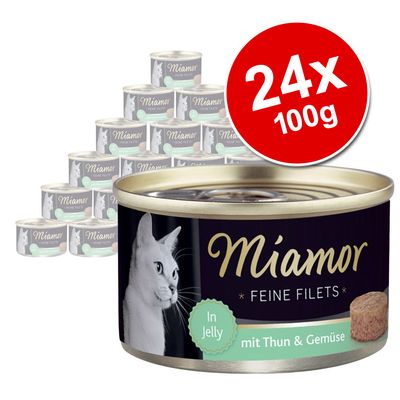 Miamor Fine Fillets Saver Pack 24 x 100g White Tuna & Veggies in Jelly