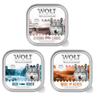Wolf of Wilderness Adult 6 x 150g Mixed Pack (3 Varieties)
