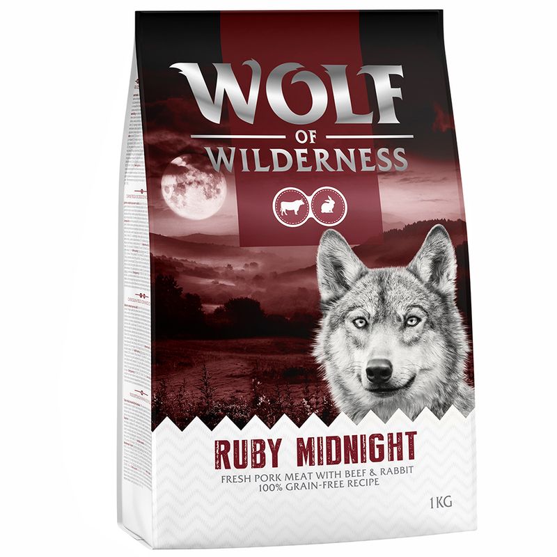 2 x 1kg Wolf of Wilderness Dry Dog Food - Try Now! Adult \