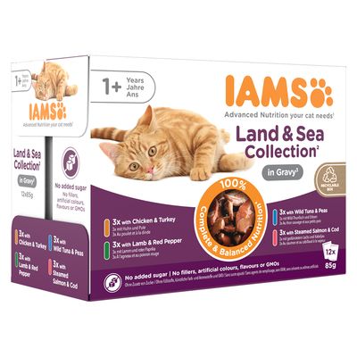 IAMS Advanced Nutrition Adult – Land & Sea Collection in Jelly (12 x 85g)