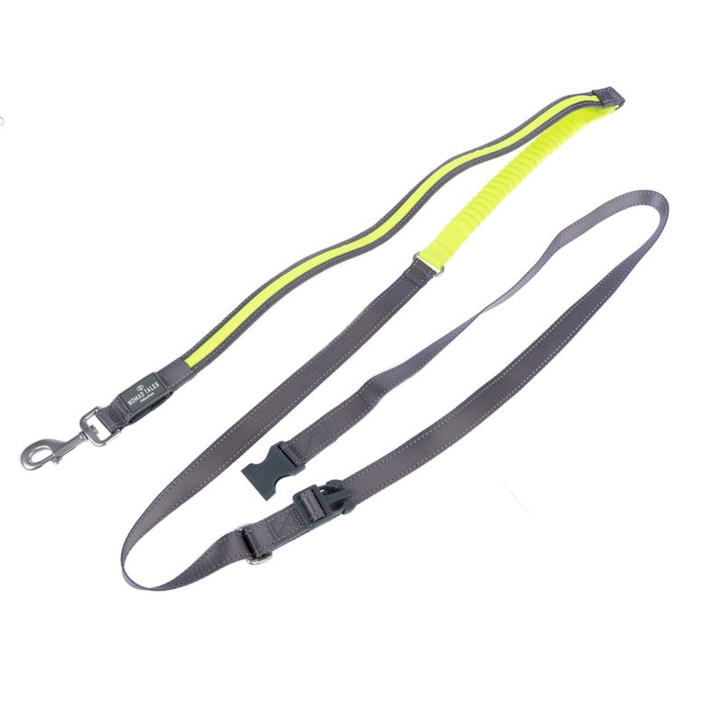 Nomad Tales Spirit USB LED Jogging Lead - Neon Yellow & Grey 180 - 250 cm Length, 25mm Width