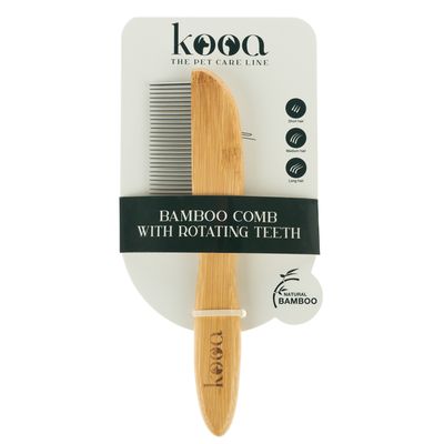 kooa Bamboo Comb with Rotating Pins 21.5 x 5.5cm (L x W)