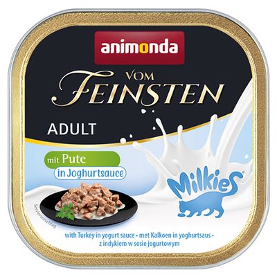 animonda Vom Feinsten Adult Milkies in Sauce Saver Pack 32 x 100g Turkey in Yoghurt Sauce