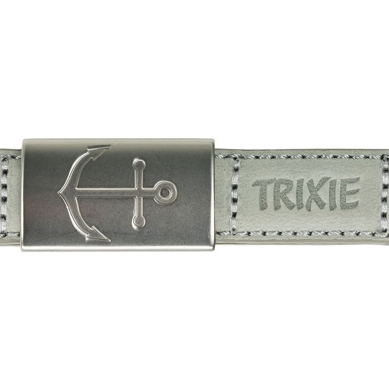 Trixie BE NORDIC Leather Lead – Light Grey XS-S: 120cm length, 15mm width