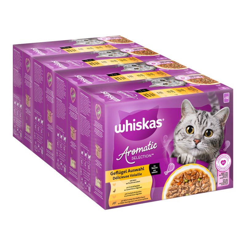 Whiskas 1+ Aromatic Selection Saver Pack 96 x 85g Mixed Selection in Gravy