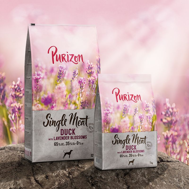 Purizon Single Meat Adult Dog – Grain-Free Duck with Lavender Blossoms 100g