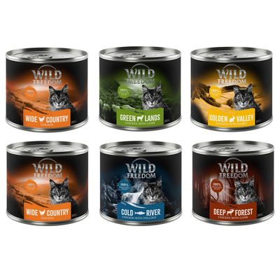 Wild Freedom Adult Mixed Trial Pack 6 x 200g Mixed Pack I (Chicken, Pollock, Lamb, Rabbit, Game)