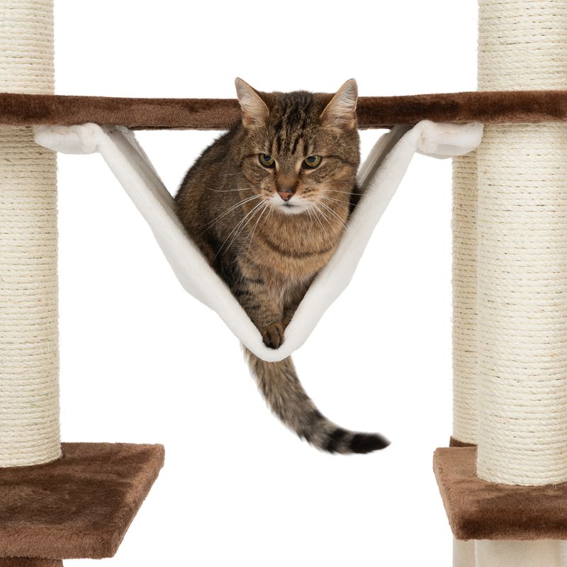 Gingerbread House Cat Tree with Ladder Beige