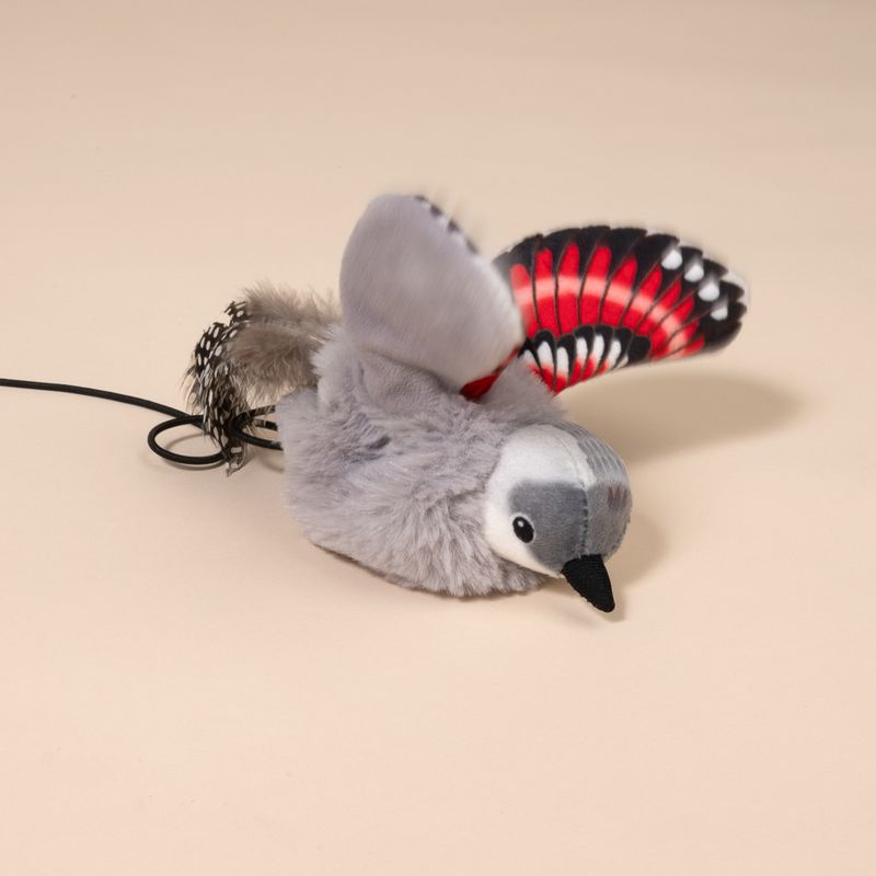 TIAKI Electronic Cat Fishing Rod Wall Runner with Feathers 1 Toy