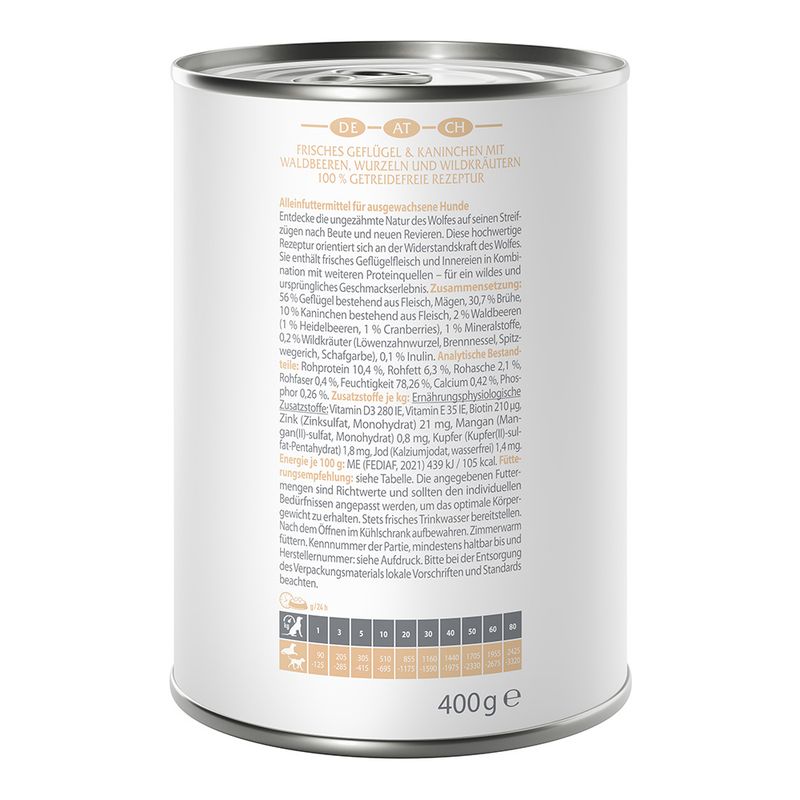 Wolf of Wilderness Adult 6 x 400g - With lots of fresh poultry Mixed Pack: 2x Stony Creek, 2x Sandy Path, 2x Steep Journey