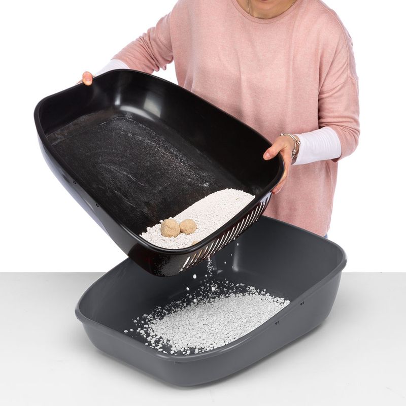 Ferplast Antibacterial Cat Litter Tray Birba Sanitised Grey / black