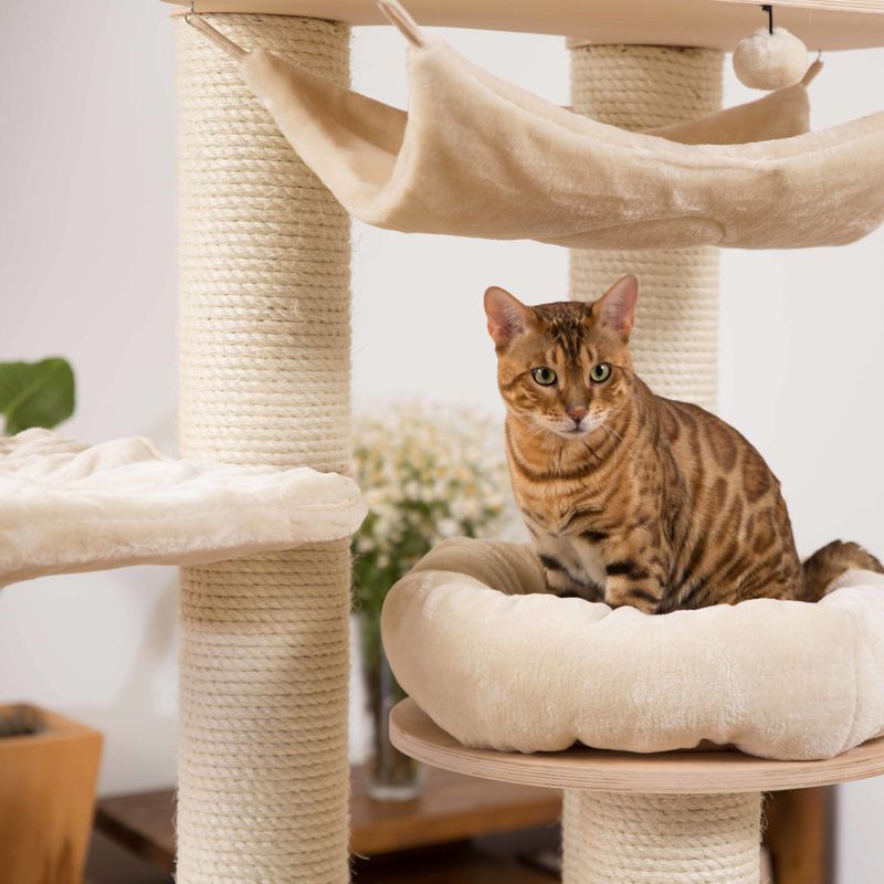 Natural Paradise Ceiling Cat Tree - Amaryllis Light Grey (2 packages*)