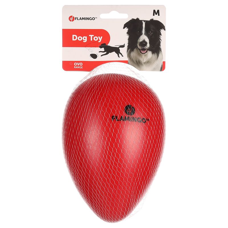 Flamingo Ovo Bouncing Egg Dog Toy – Red S: 8 x 12.5cm (diameter x H)