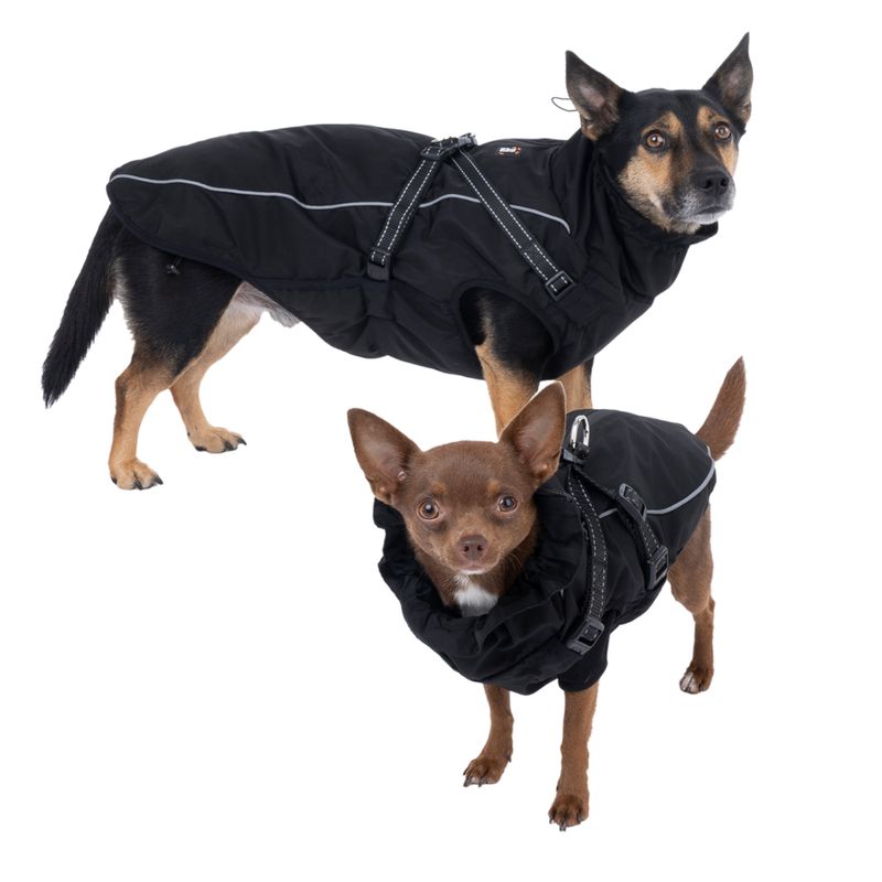TIAKI Arkon Dog Coat with Harness - Black approx. 30cm Back Length