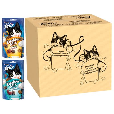 Felix Party Mix Cat Treats Original & Seaside Mix (16 x 60g)