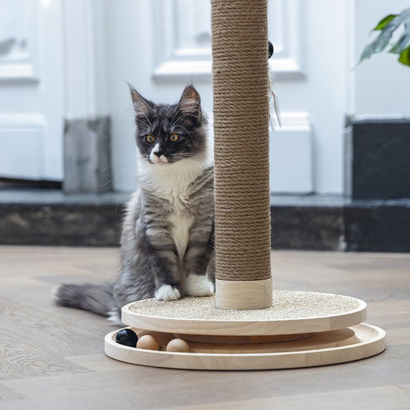 Designed by Lotte Zavi Wooden Scratching Post brown