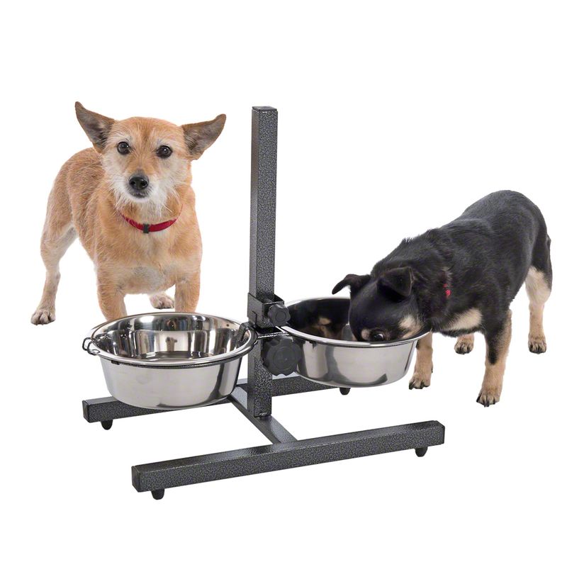 Dog Bowl Stand with 2 Stainless Steel Bowls 2 x 1.8 l