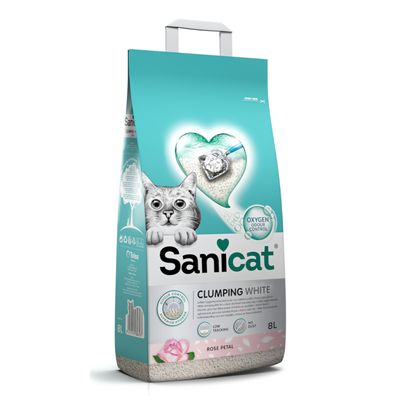 Sanicat White Rose Clumping Cat Litter 8l