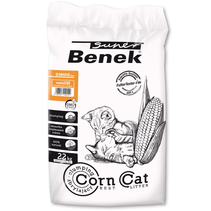 Super Benek Corn Cat Natural Clumping Litter 7l (approx. 4.4kg)