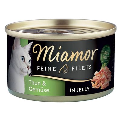 Miamor Fine Fillets 6 x 100g White Tuna & Veggies in Jelly