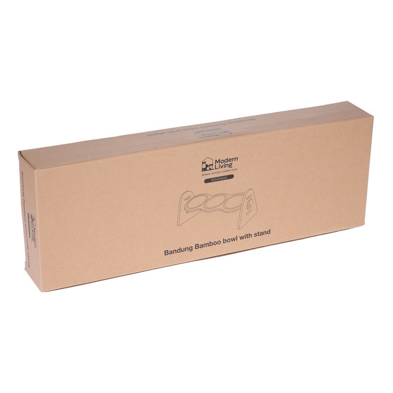 Modern Living Bohemian bamboo bowl bar 3 x 450 ml, L 52 x W 18 x H 18 cm