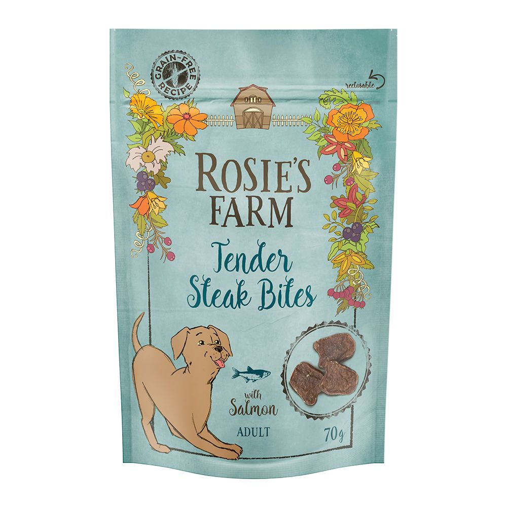 Rosie's Farm Adult Tender Steak Bites - Salmon 70g
