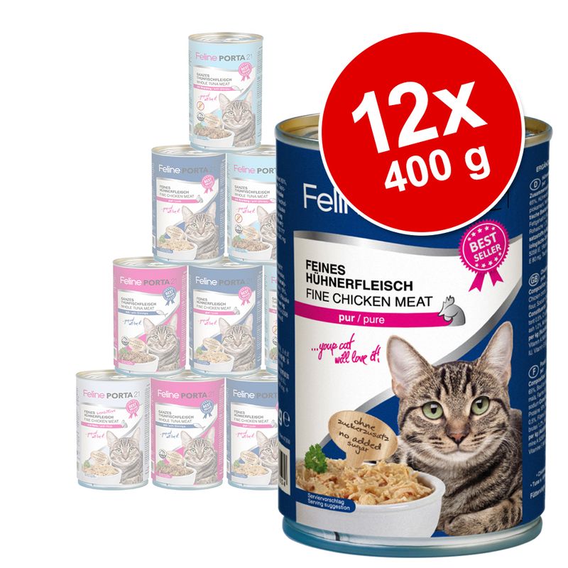 Feline Porta 21 Saver Pack 12 x 400g Whole Tuna with Surimi