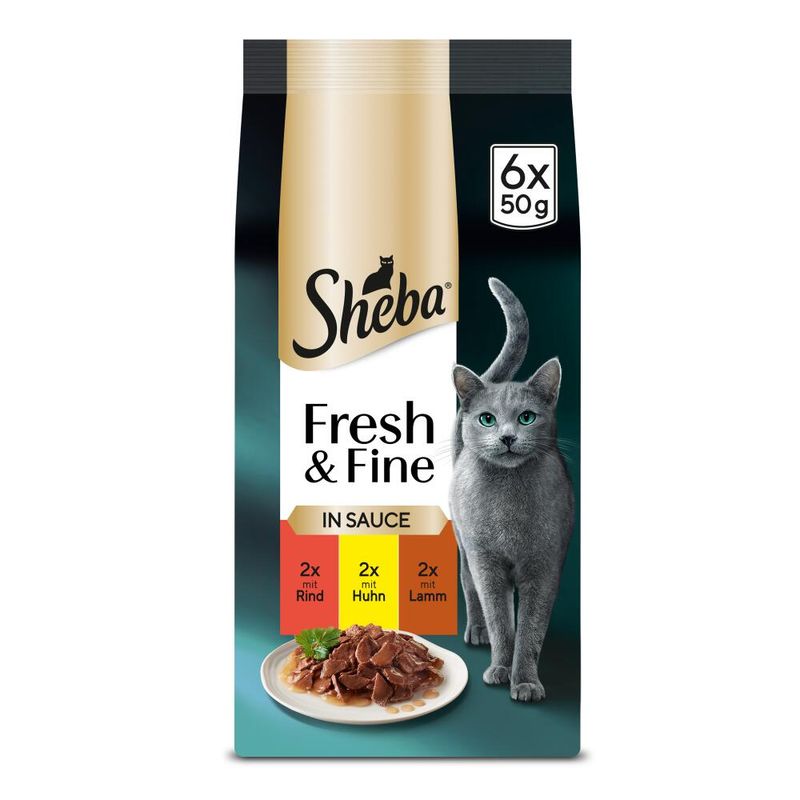 Sheba Fresh Choice Mini Pouches 6 x 50g Chicken, Turkey & Duck in Gravy