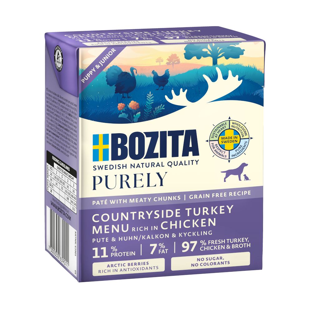 Bozita Purely Paté 6 x 370g Puppy & Junior Turkey