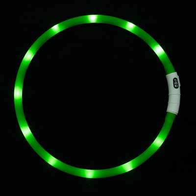 TIAKI Spark USB LED Silicone Collar Green