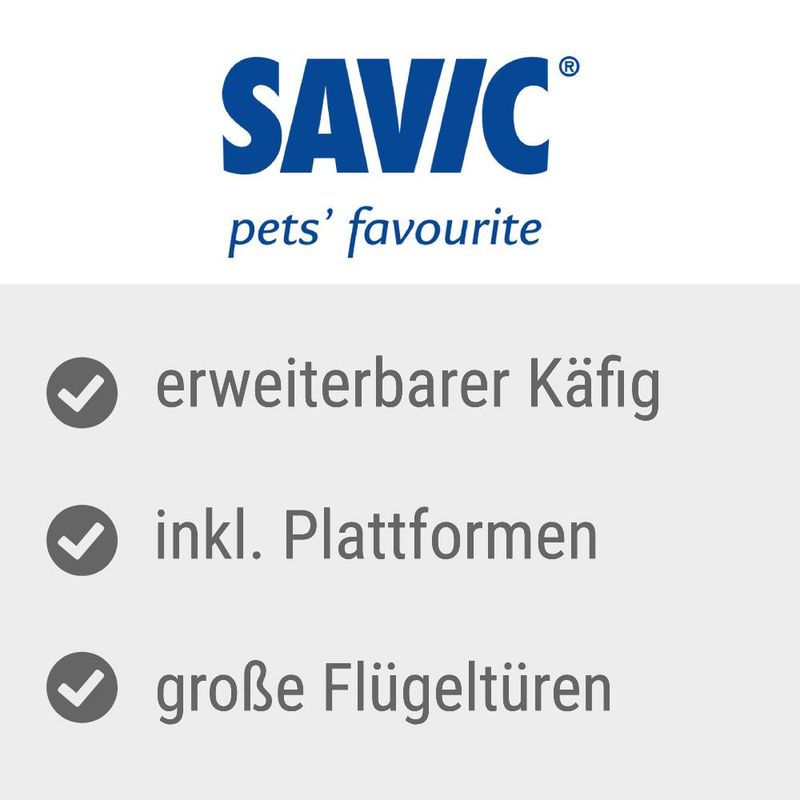 Savic Royal Suite 100 - Navy Blue Main Cage: 99.8 x 63.2 x 99cm (L x W x H)