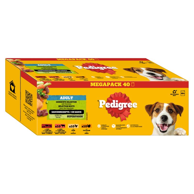 Pedigree Pouch 40 x 100g Mixed Selection in Jelly (4 Varieties)