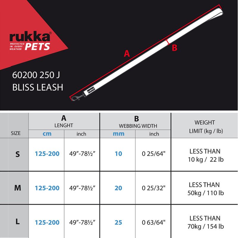 Rukka® Bliss Eco Lead - Grey Size L: 125 - 200cm x 25mm (L x W)