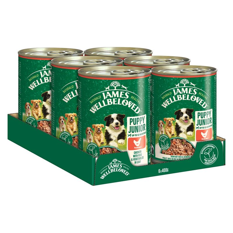 James Wellbeloved Junior Dog Hypoallergenic Chicken in Pâté 6 x 400g