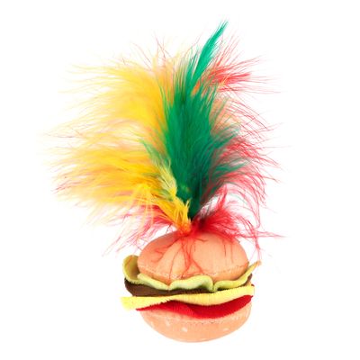 Cat Toy Crinkle Burger with Feathers 1 piece