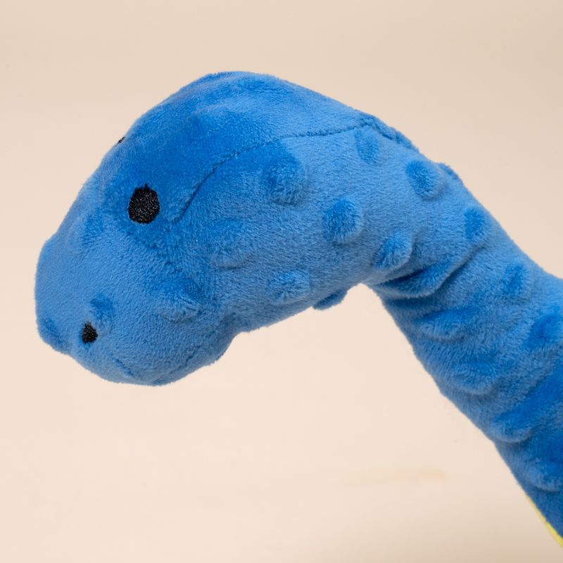 TIAKI Blue Dino Plush Dog Toy approx. 38 x 10 x 20 cm (L x W x H)