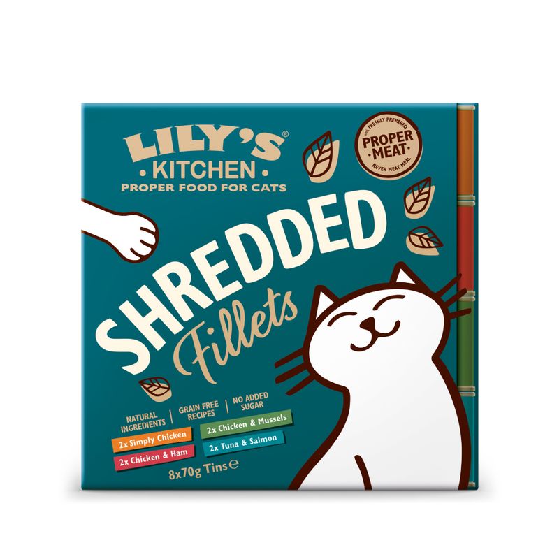 Lily's Kitchen Shredded Fillets for Cats Saver Pack 16 x 70g Mixed Pack (4 Varieties)