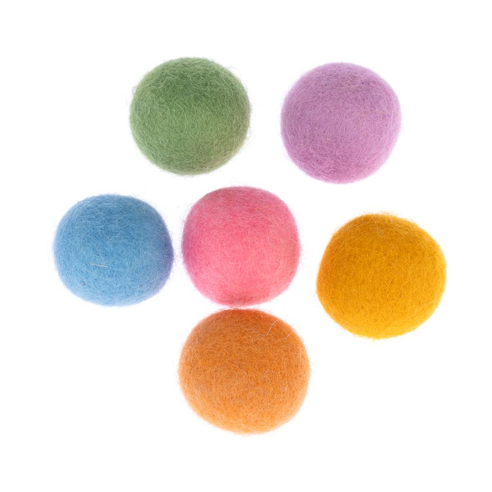 TIAKI Felt Balls Cat Toy Set of 6 (3cm each)