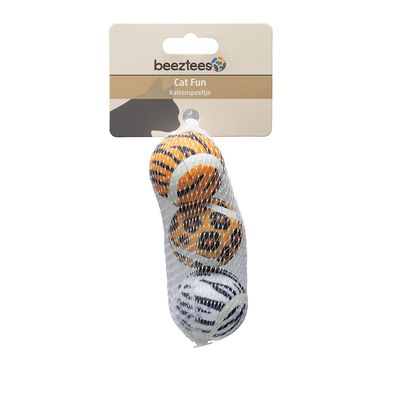 Beeztees Cat Toy Jungle Balls 3 x 4.5cm (W)