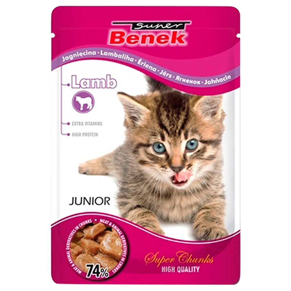 Super Benek Super Chunks Kitten 24 x 100g Lamb in Sauce