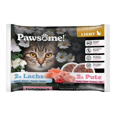 Pawsome Adult Light 4 x 85g Turkey & Salmon