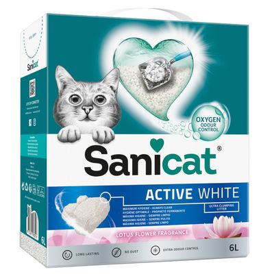 Sanicat Active White Lotus Flower Clumping Litter 6l