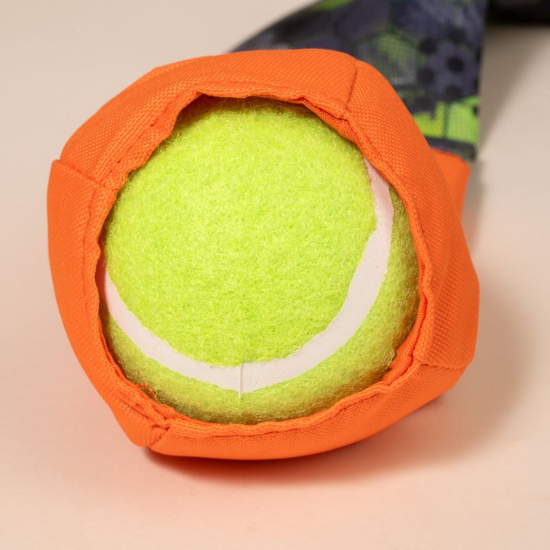 TIAKI Dog Toy Throwing Ball with Catching Tail approx. diameter 8 x (L) 85 cm