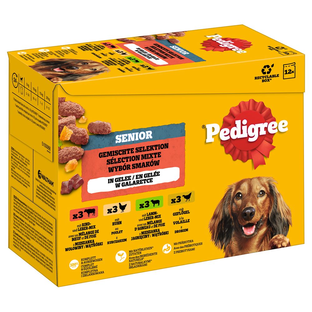 Pedigree Senior Pouch in Jelly Multipack Mixed Pack (12 x 100g)