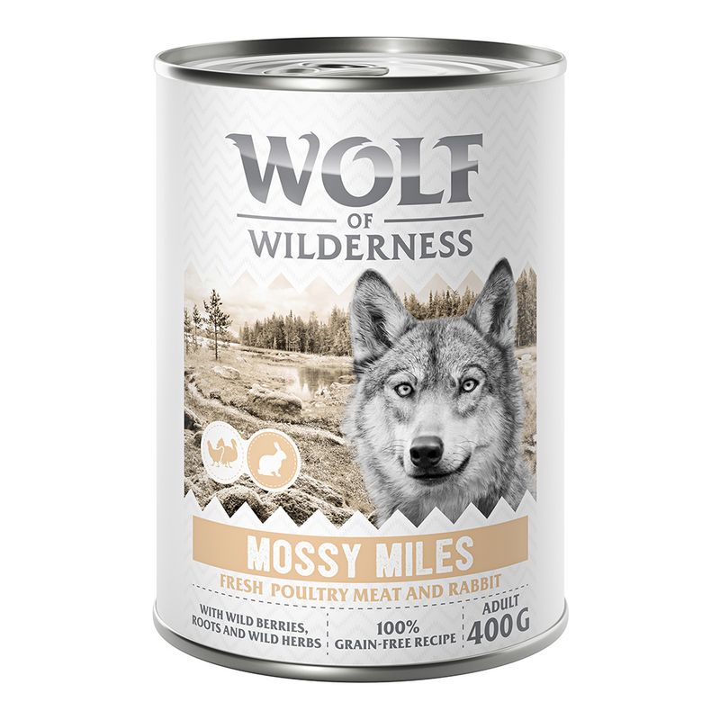 Wolf of Wilderness Adult 6 x 400g - With lots of fresh poultry Mixed Pack: 2x Stony Creek, 2x Sandy Path, 2x Steep Journey