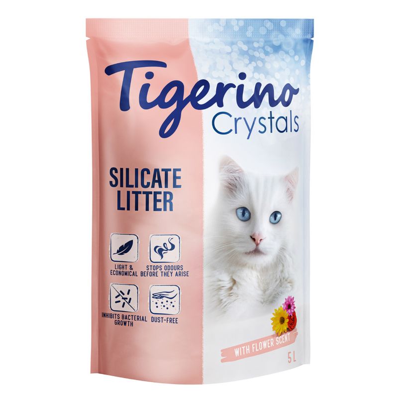 Tigerino Crystals Cat Litter Mixed Trial Pack 4 Varieties: Classic, Flower, Lavender & Aloe Vera (6 x 5l)