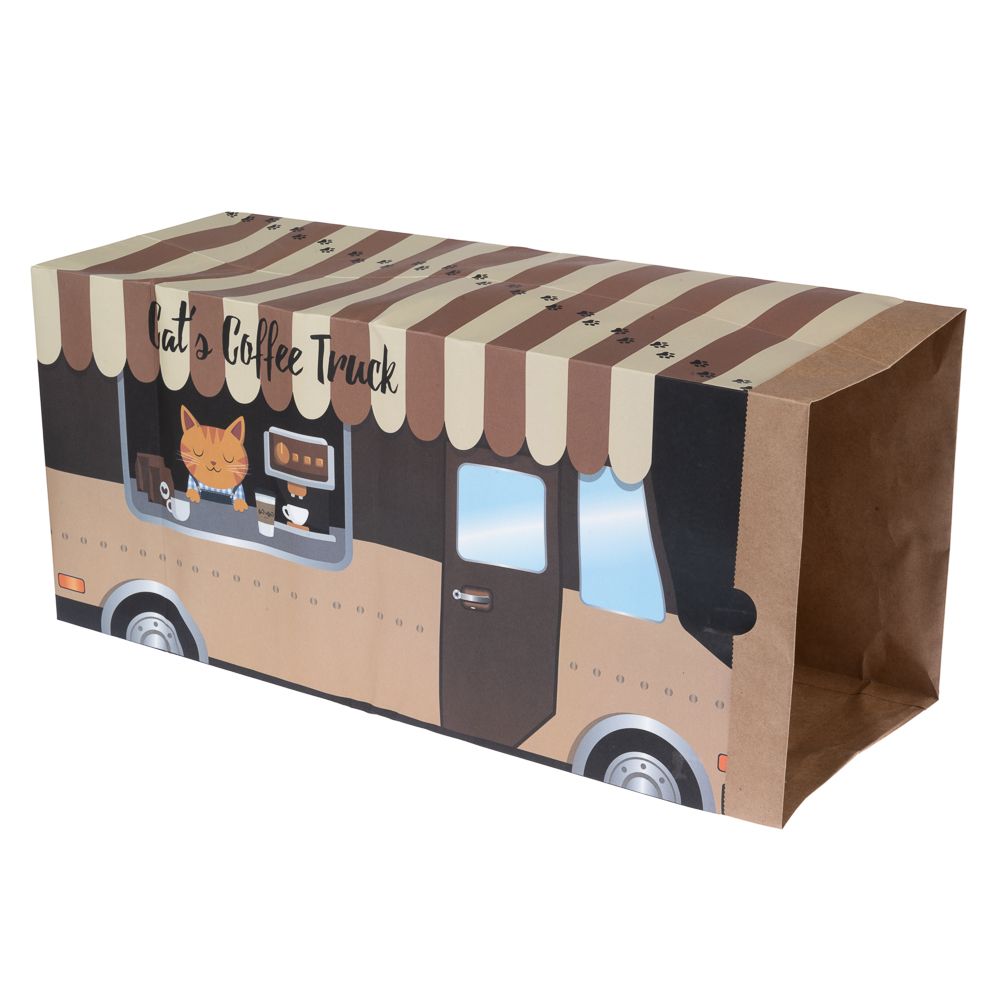TIAKI Paper Tunnel Coffee Truck for Cats 60 x 22 x 27cm (L x W x H)