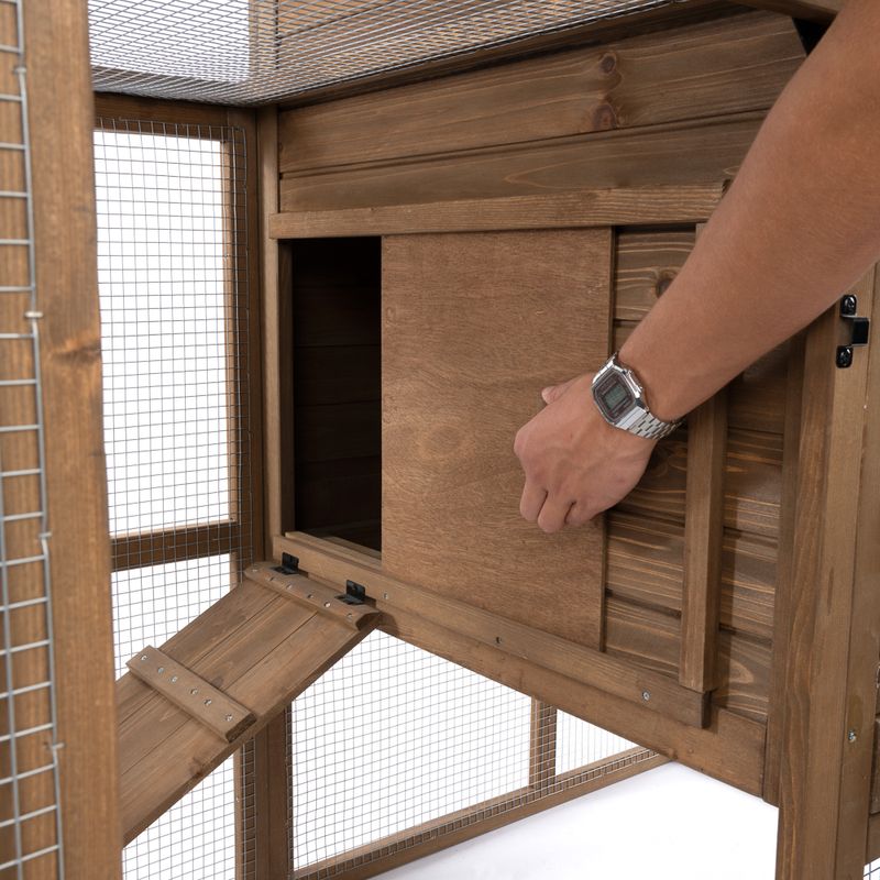 TIAKI Ranch Wooden Chicken Coop (Optionally Expandable) Attached Enclosure: 116 x 78 x 89.8 cm (L x W x H)